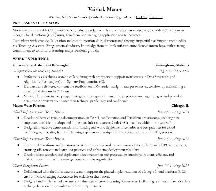 Resume Preview